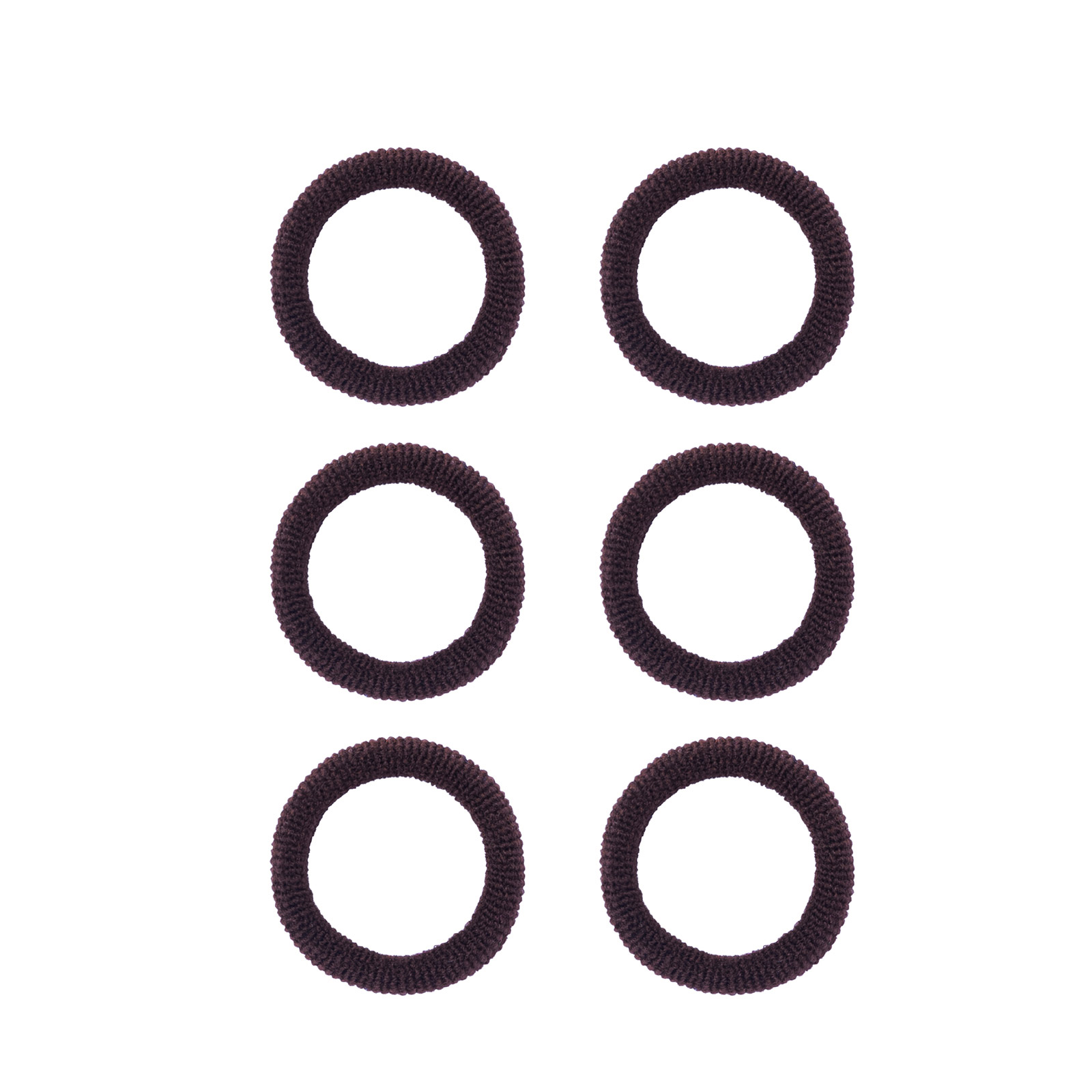 Bruna hårsnoddar, frotté – 6-pack
