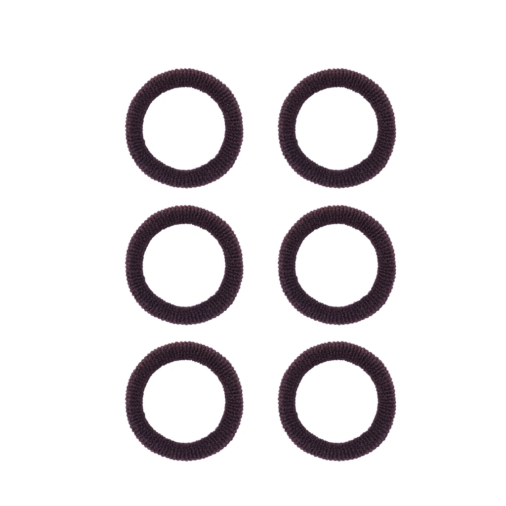 Bruna hårsnoddar, frotté – 6-pack