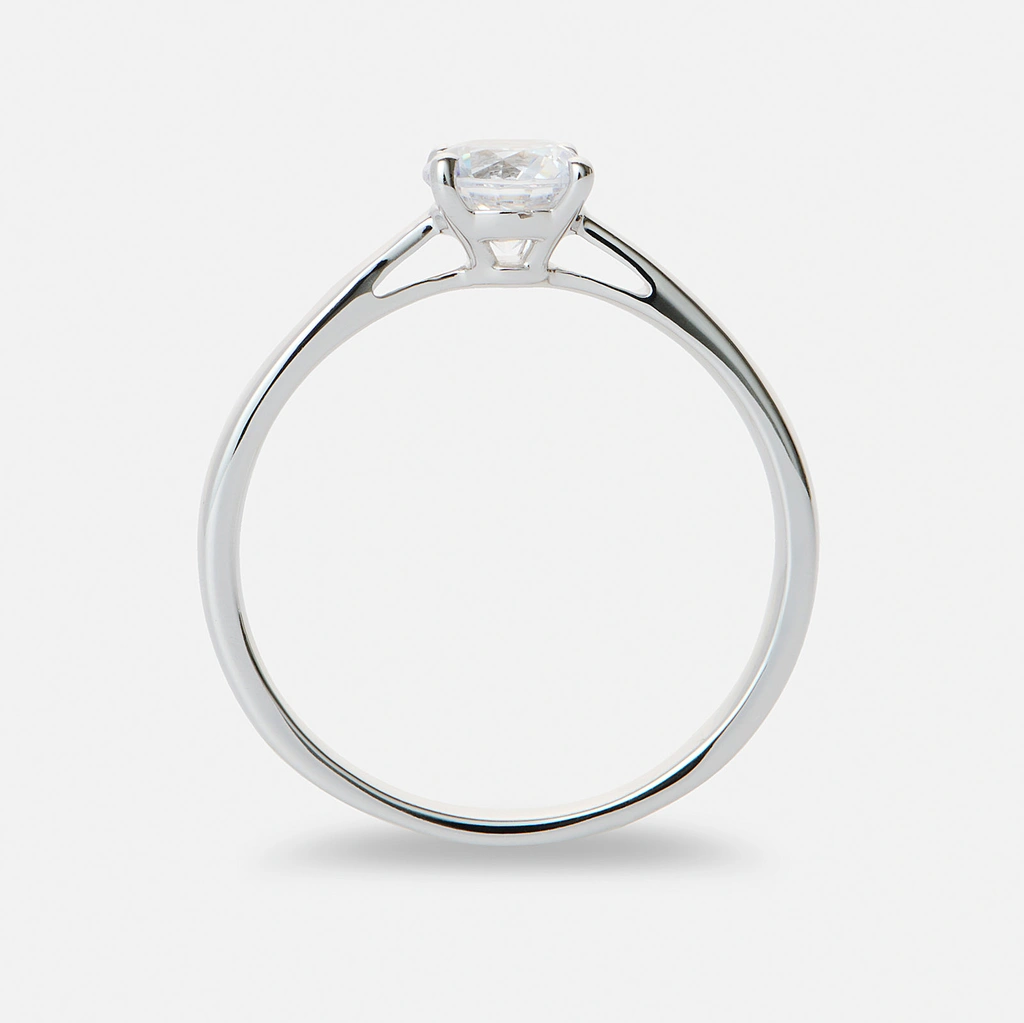 Solitärring 18k vitguld med 1,0 ct labbodlad diamant - 17,5
