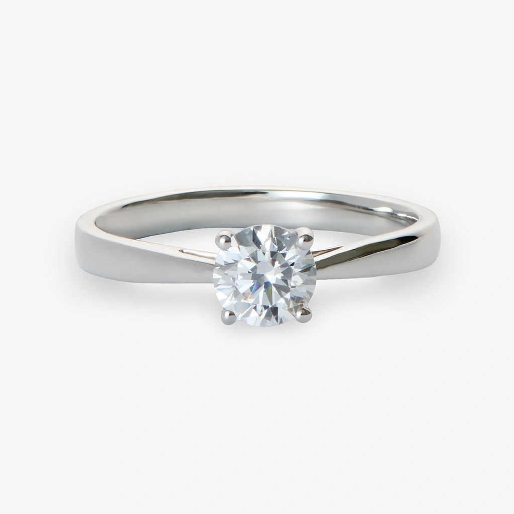 Solitärring 18k vitguld med 1,0 ct labbodlad diamant - 17,5