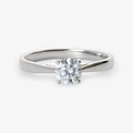 Solitärring 18k vitguld med 1,0 ct labbodlad diamant - 17,5