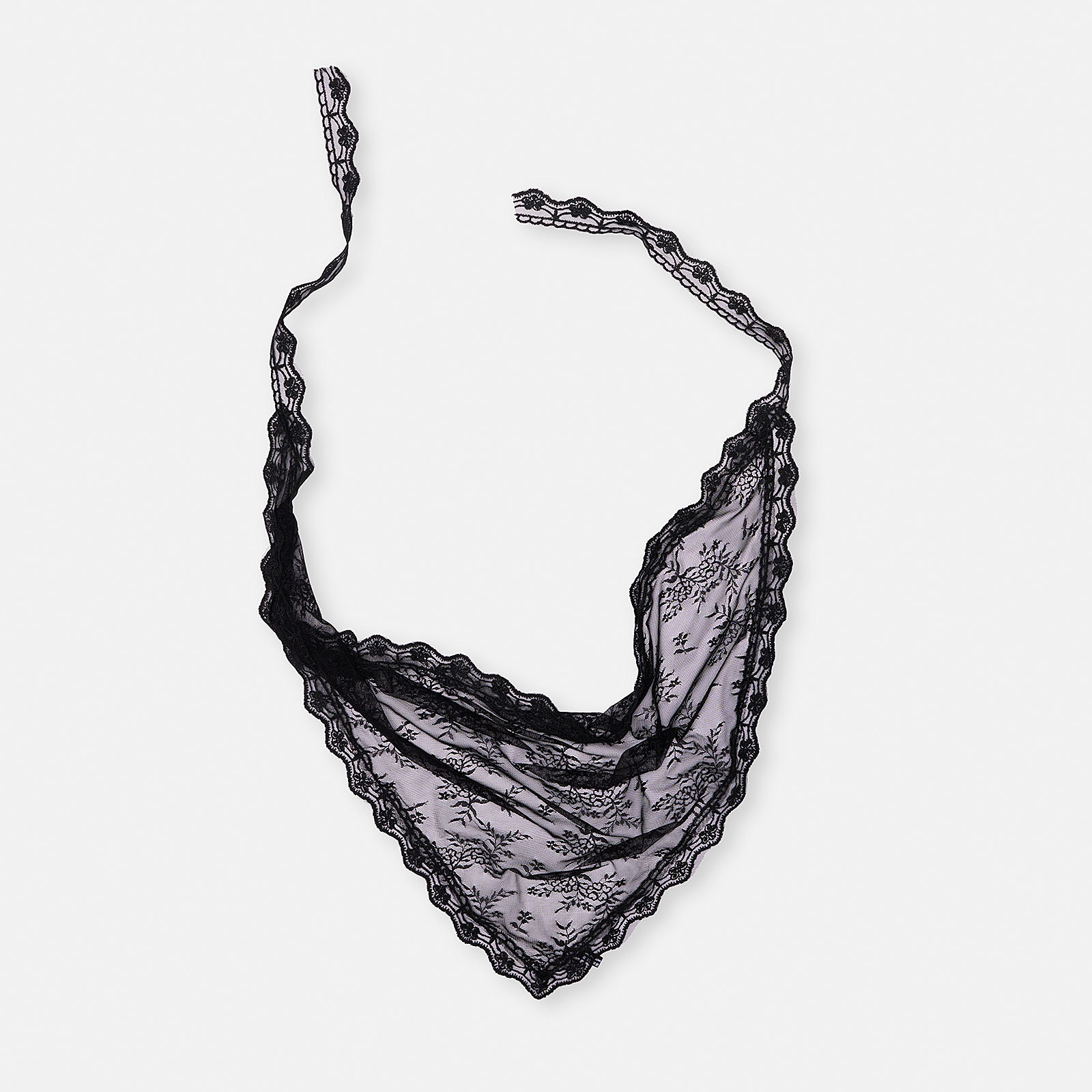 Svart spetsscarf i trekantsmodell