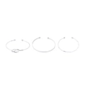 Silverfärgat armband, stela armringar i 3-pack - One size