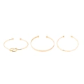 Guldfärgat armband, stela armringar i 3-pack - One size