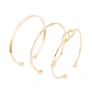 Guldfärgat armband, stela armringar i 3-pack - One size