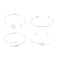 Silverfärgade armband, stela armringar i 4-pack - One size