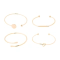 Guldfärgade armband, stela armringar i 4-pack - One size
