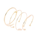 Guldfärgade armband, stela armringar i 4-pack - One size