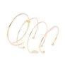 Guldfärgade armband, stela armringar i 4-pack - One size