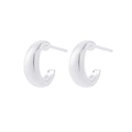 Silverfärgade örhängen, små chunky creoler – 1 cm