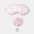 Rosa resekit med sovmask - 3 delar
