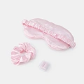 Rosa resekit med sovmask - 3 delar