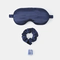 Blått resekit med sovmask - 3 delar