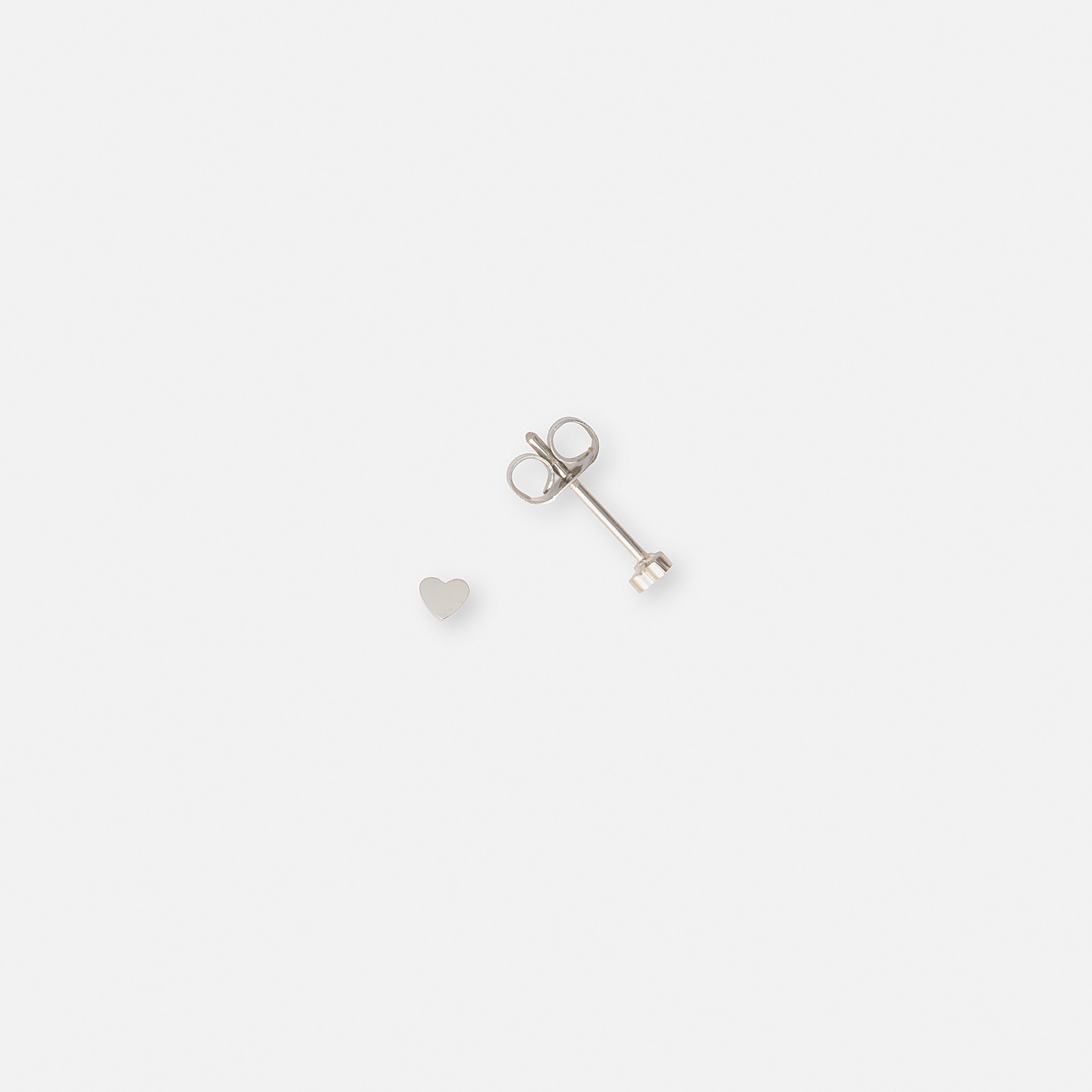 Örhängen i stål - hjärta, 3 mm
