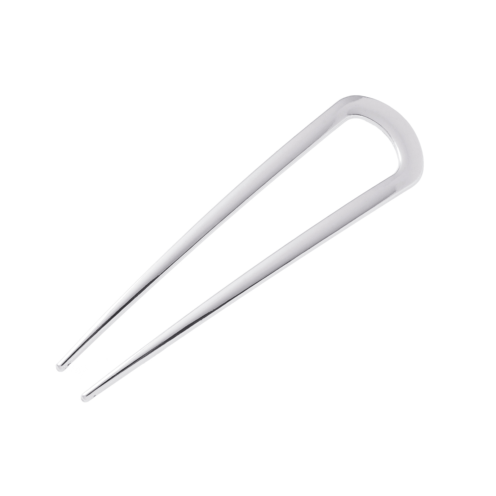 Silverfärgad hårnål, slät French Pin – 11x3 cm