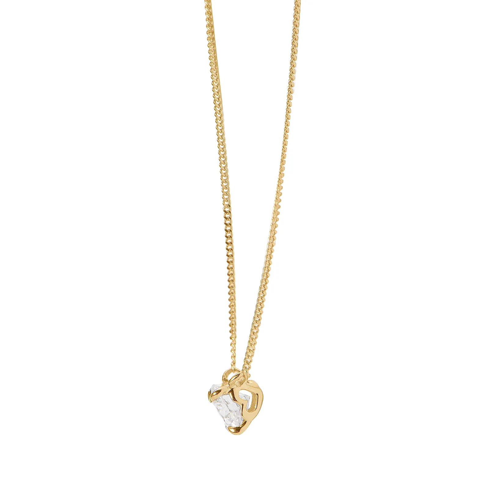 Halsband 9K guld 0,5 ct labbodlad diamant - 42+3cm