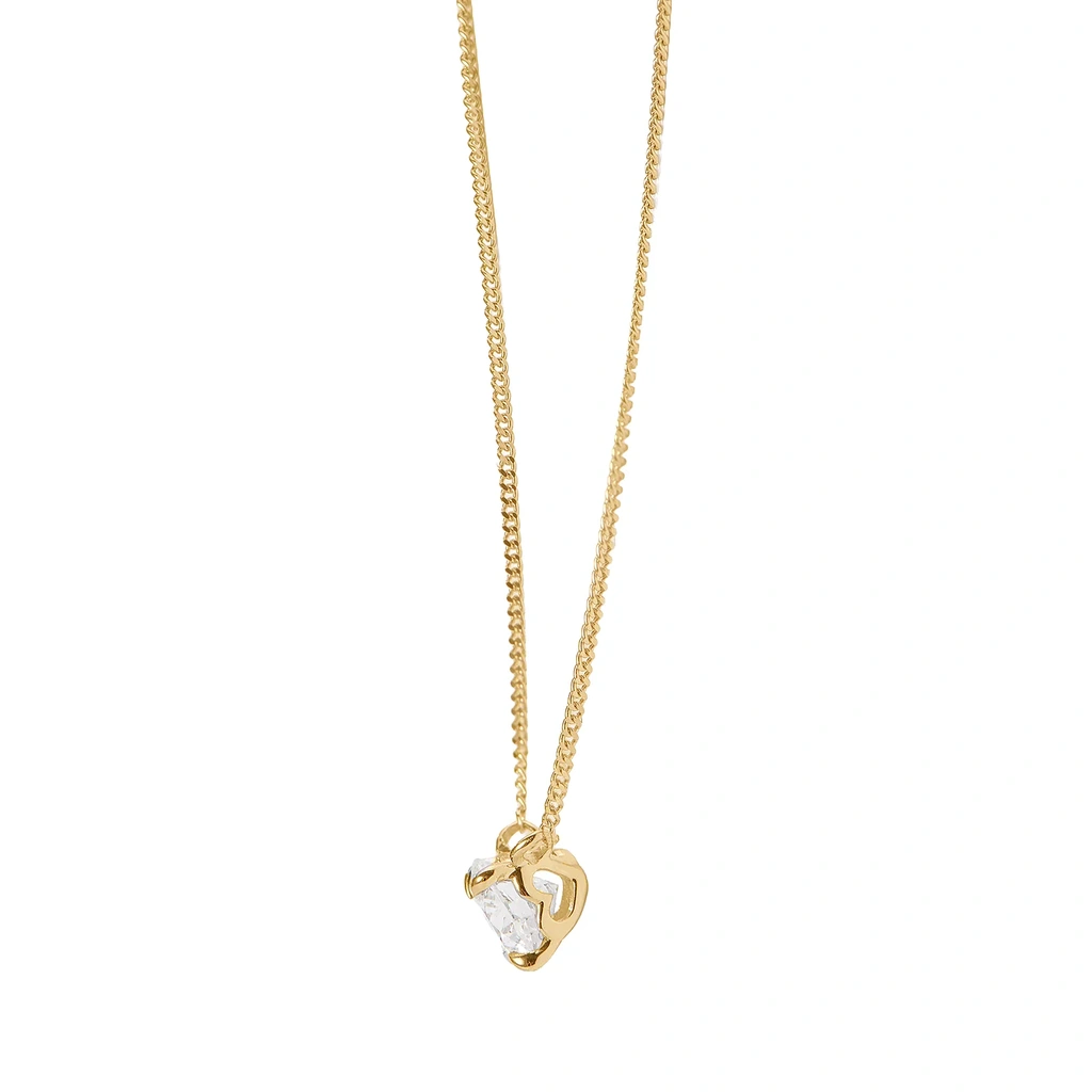 Halsband 9K guld 0,5 ct labbodlad diamant - 42+3cm