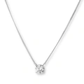 Halsband 9K vitguld 0,5 ct labbodlad diamant - 42+3cm