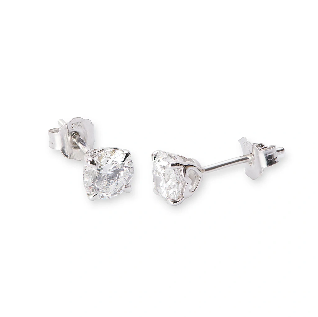 Örhängen studs 9K vitguld 1,0 ct labbodlade diamanter