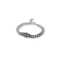 Stålarmband, kors med ornament - 19+3 cm
