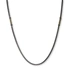 Stålhalsband för herr, svart boxkedja 4 mm med grön tråd - 55+5 cm