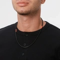 Stålhalsband för herr, svart boxkedja 4 mm med orange tråd - 55+5 cm