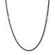 Stålhalsband för herr, svart boxkedja 4 mm med orange tråd - 55+5 cm