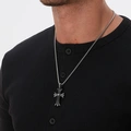 Stålhalsband för herr, oxiderat kors - 55+5 cm
