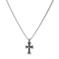 Stålhalsband för herr, oxiderat kors - 55+5 cm