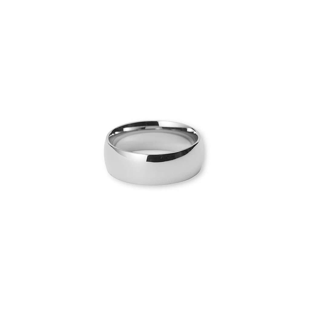Stålring för herr, blank 8 mm bred - 22