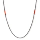 Stålhalsband för herr, boxkedja med orange tråddetaljer - 55+5 cm
