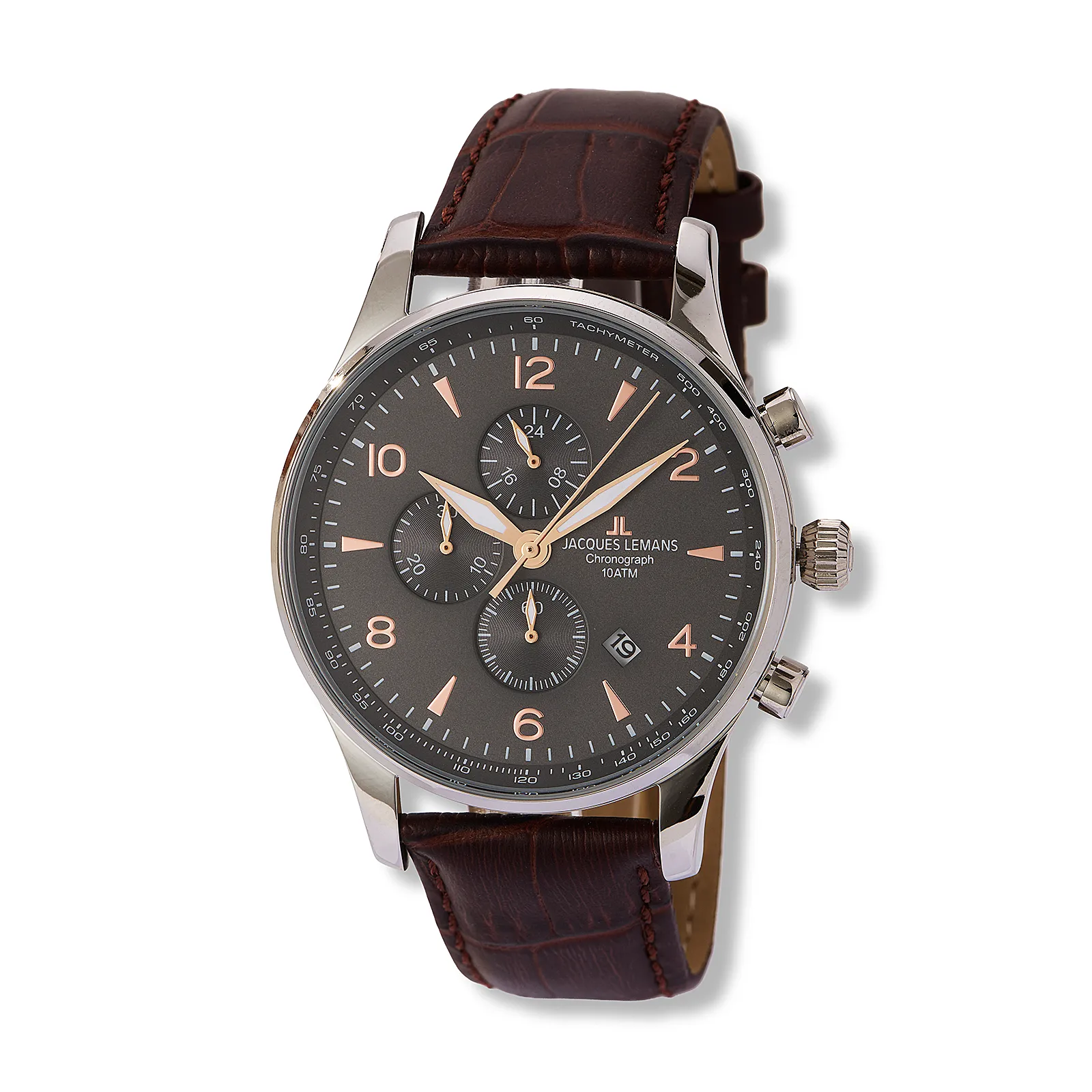Jacques Lemans London herr, svart/brun 44 mm - 1-1844ZK