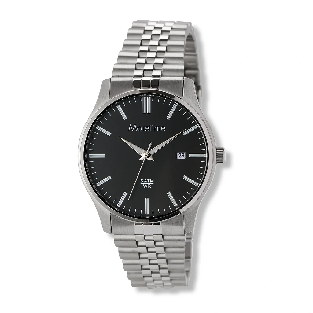 Moretime herrklocka svart/silver, metallband - M41974-232