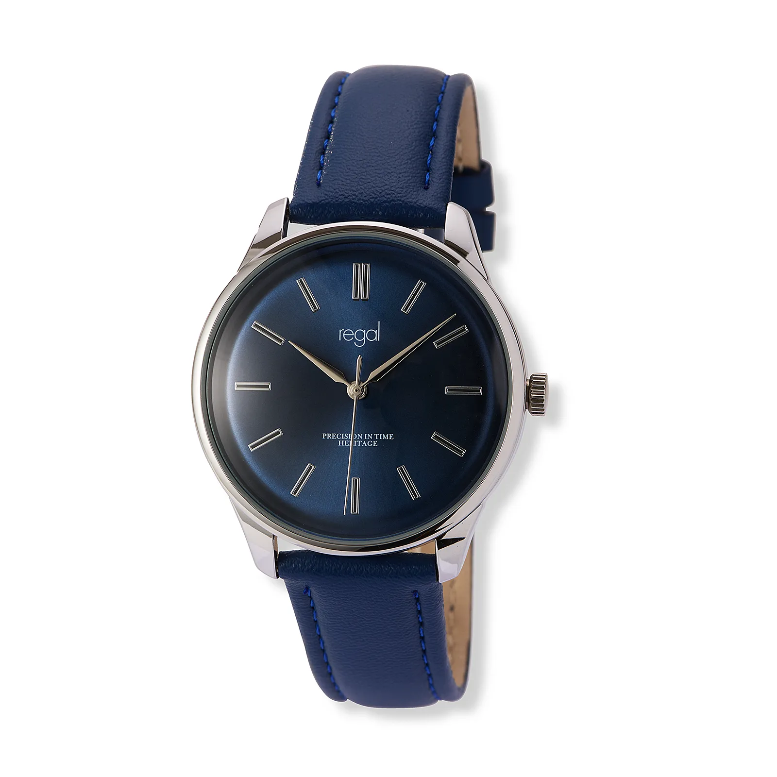 Regal herrklocka blå/silver, blått band - R25061-333