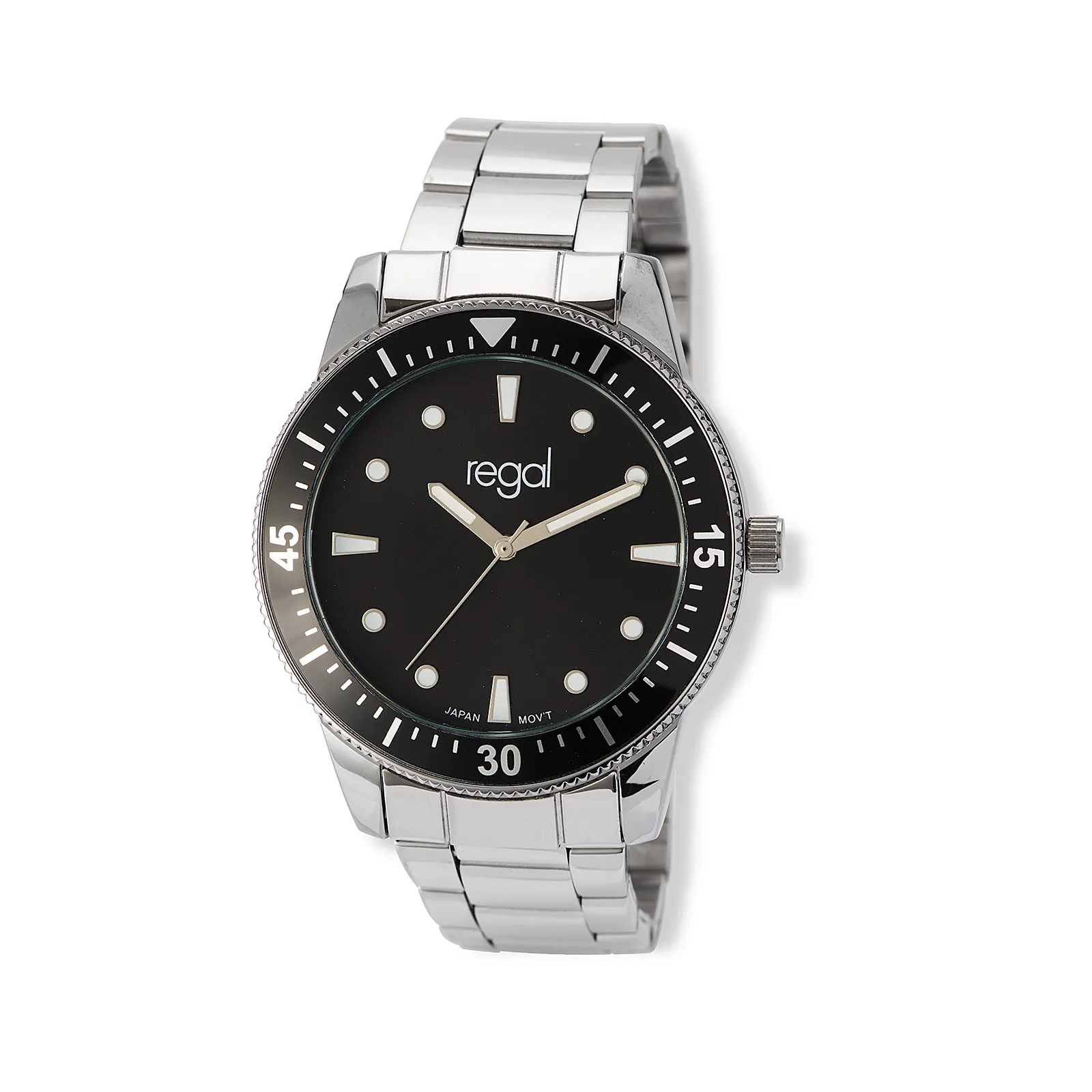 Regal herrklocka svart/silver, metallband - R26853-242