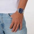 Regal herrklocka blå/silver, metallband - R26853-342