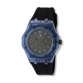 Black Oak herrklocka svart/blå gummiband - B88461-337