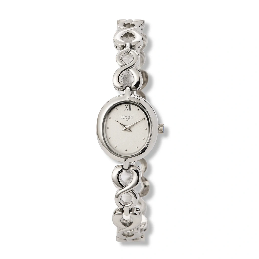 Regal damklocka silver, metallband - R25074-642