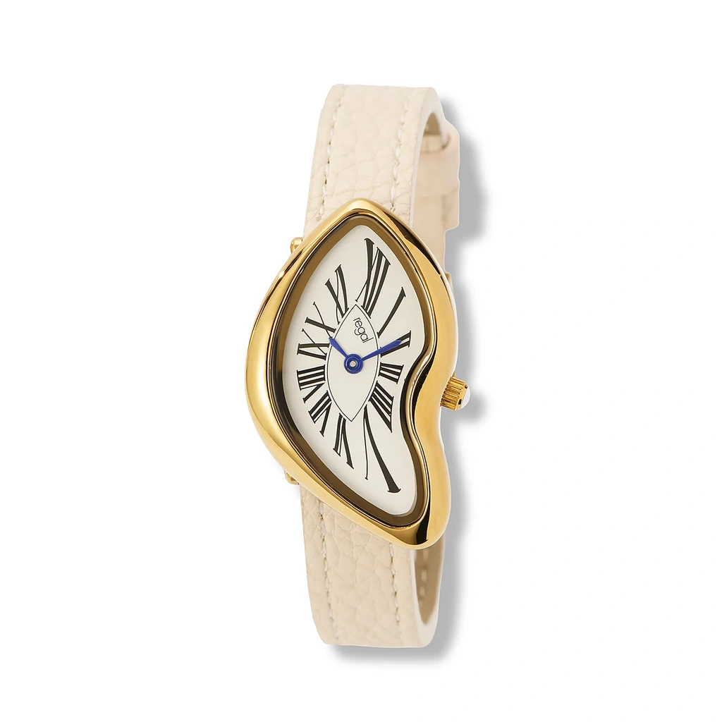 Regal damklocka vit/guld, vitt band - R25118-621