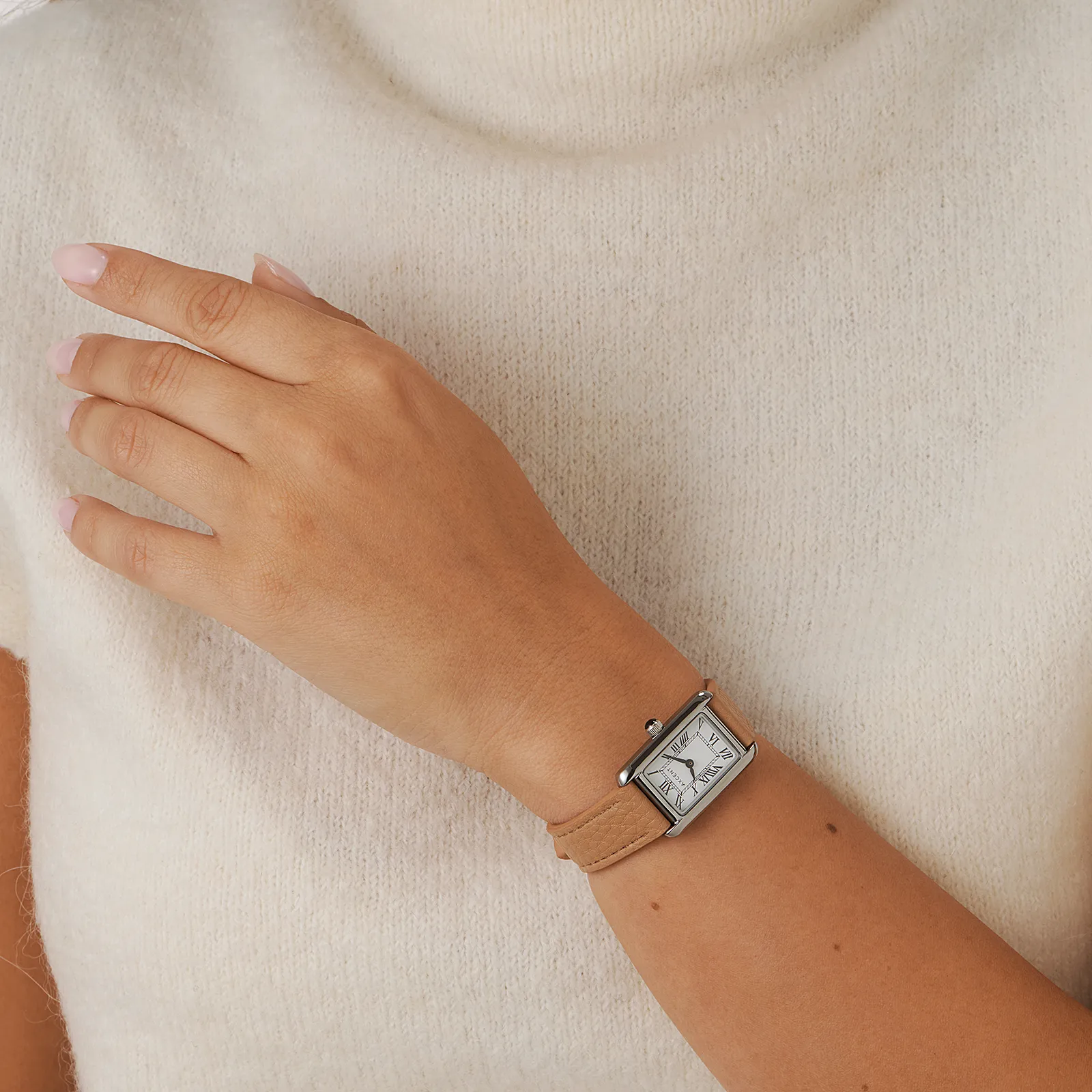 Axcent damklocka vit/silver, beige band - X25954-120