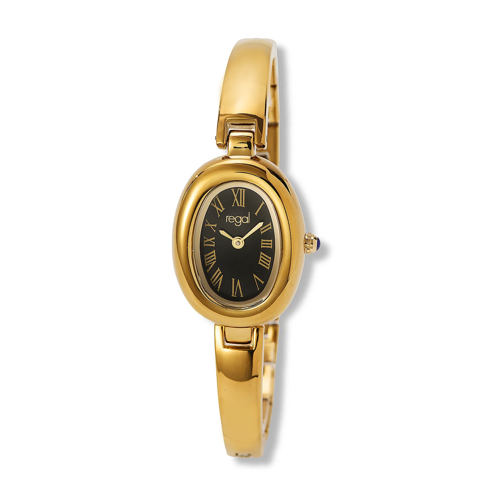 Regal damklocka svart/guld, stelt metallband - R11038-222