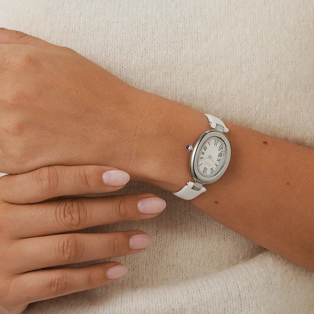 Regal damklocka vit/silver vitt band - R11034-121