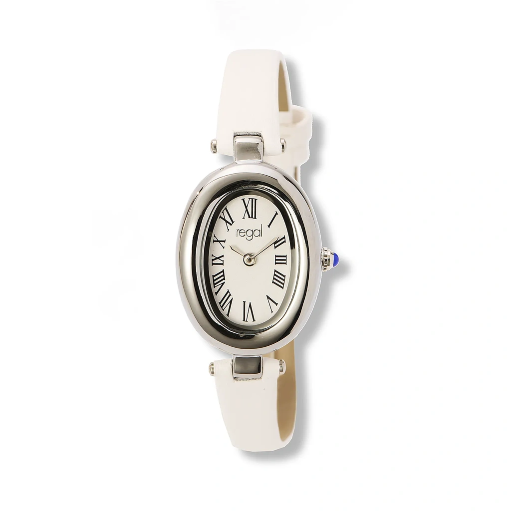 Regal damklocka vit/silver vitt band - R11034-121