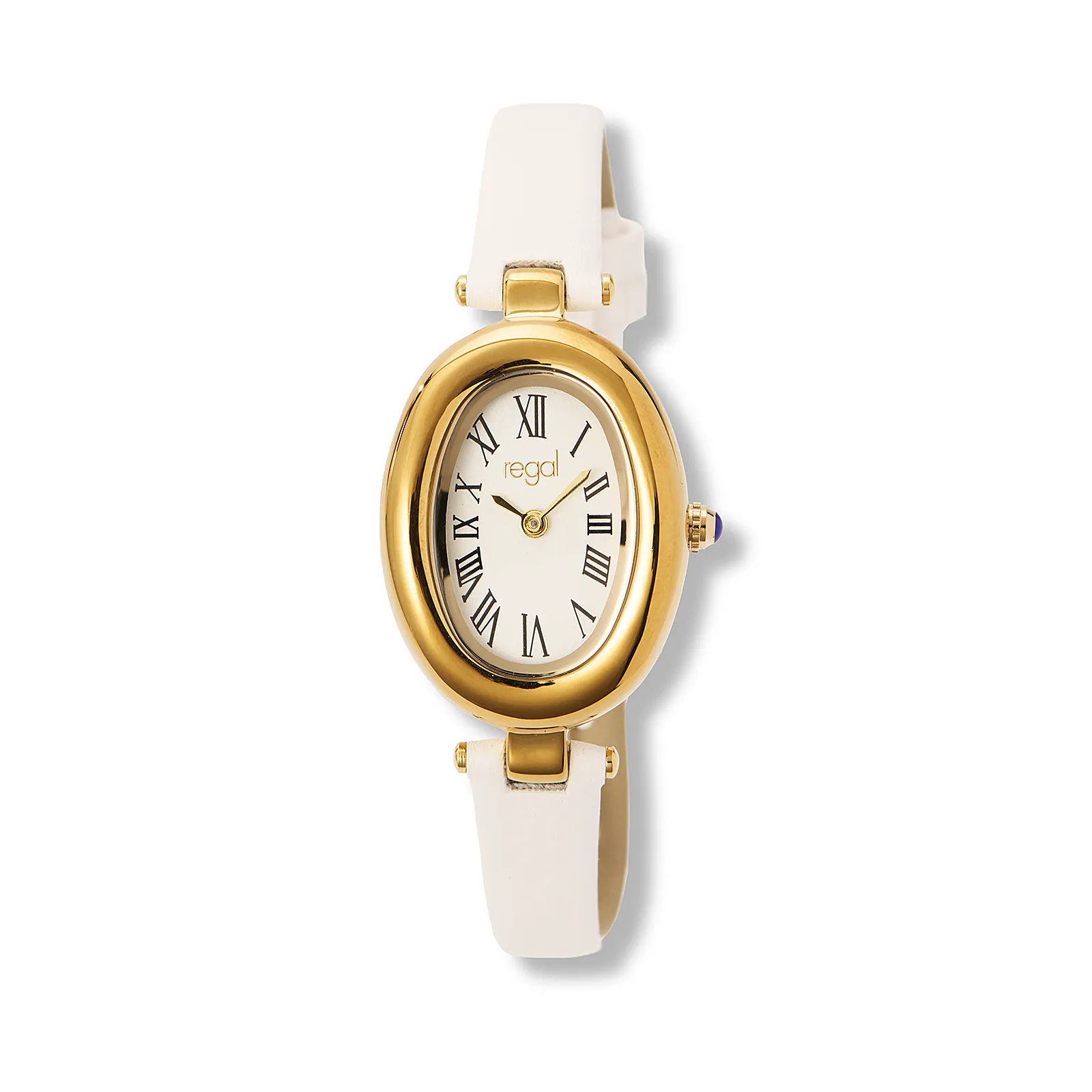 Regal damklocka vit/guld, vitt band - R11038-121