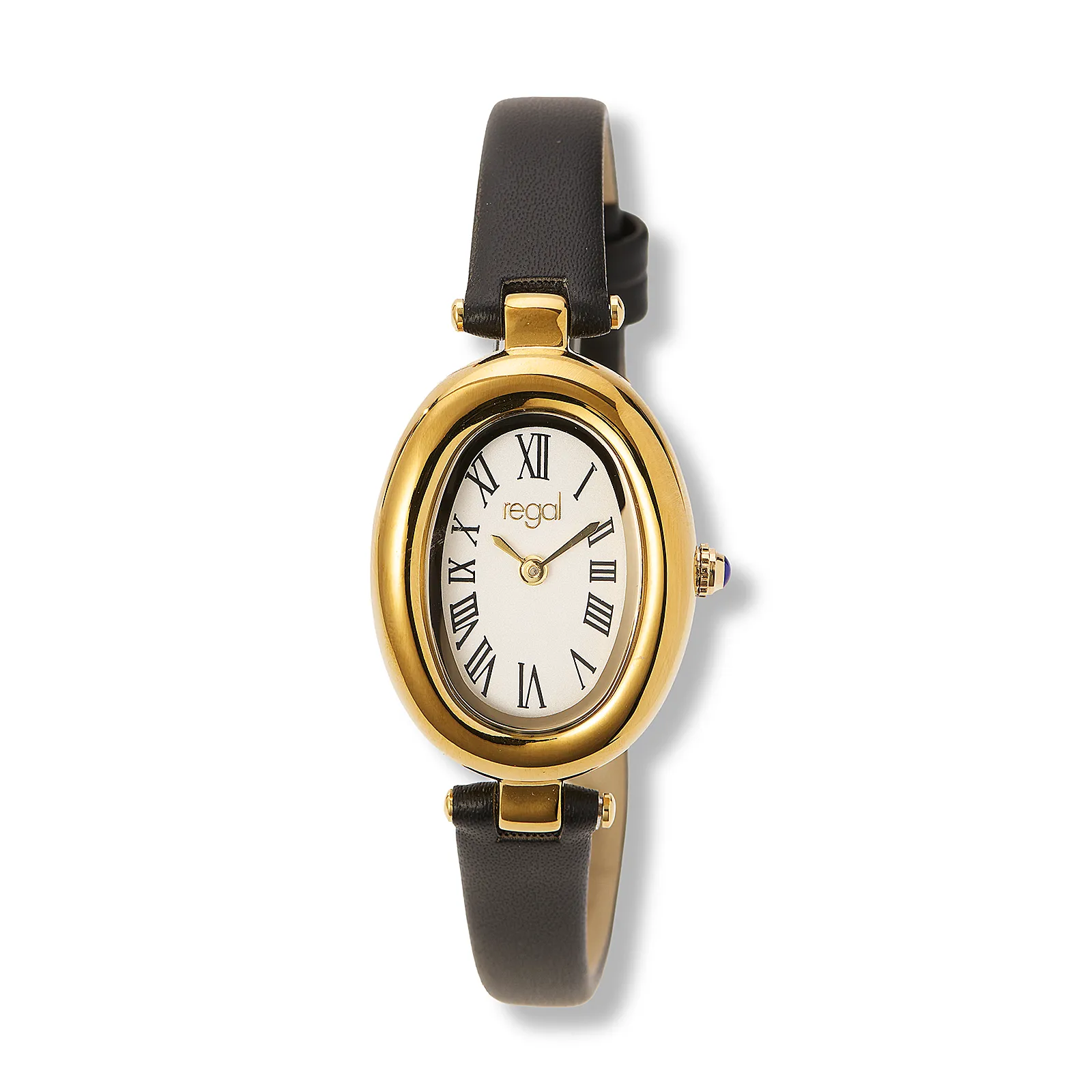 Regal damklocka vit/guld, svart band - R11038-127