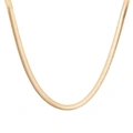 Guldfärgat halsband, bred ormlänk 7mm - 42+5cm