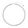 Silverfärgat halsband, bred ormlänk 7mm - 42+5cm
