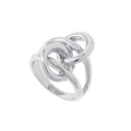 Silverfärgad ring, sammankopplade cirklar i knutdesign - 17mm