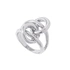 Silverfärgad ring, sammankopplade cirklar i knutdesign - 17mm
