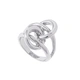 Silverfärgad ring, sammankopplade cirklar i knutdesign - 18mm